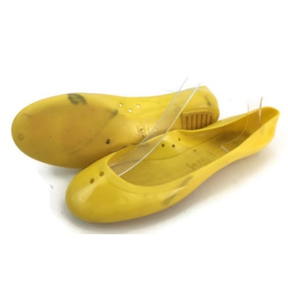J. Crew Women's Yellow Jelly Ballet Flats Size 7 - Picture 3 of 3